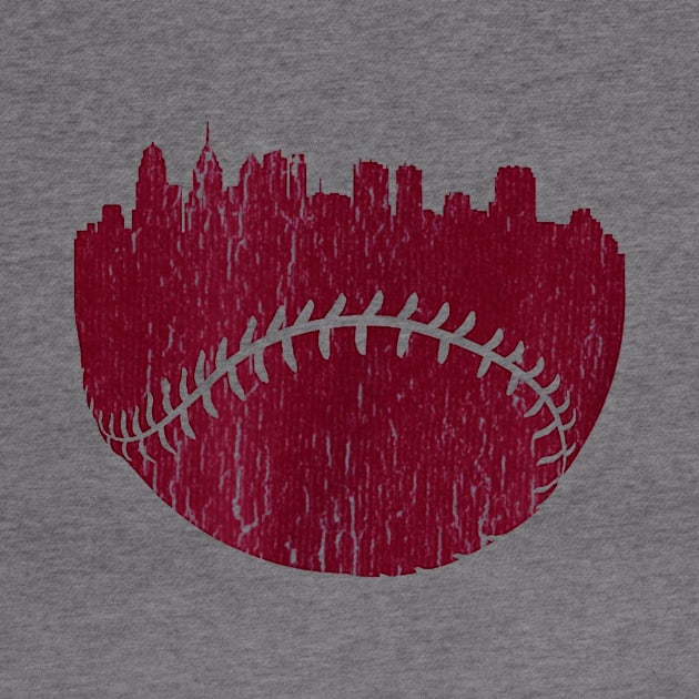 Philadelphia PA Cityscape Baseball Retro by Chicu